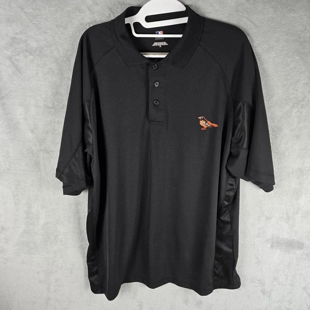 Mens MLB Baltimore Orioles Black Performance Polo Shirt XL VF Imagewear‎ TF60